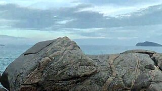 Gaucho eats turned panties while sucking monster cock in public outdoors