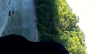 Amateur Interracial Blowjob and Doggystyle in Public Outdoor