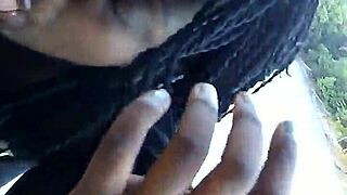 Amateur Interracial Blowjob and Doggystyle in Public Outdoor