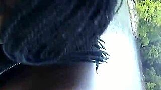 Amateur Interracial Blowjob and Doggystyle in Public Outdoor