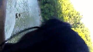 Amateur Interracial Blowjob and Doggystyle in Public Outdoor