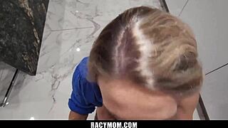 Stepson Catches Step Mom Masturbating With Huge Dildo In Bedroom