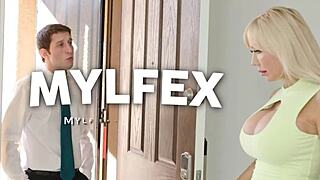 mylfex young investigator blackmailed into milf blowjob deepthroat