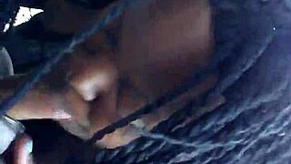 Amateur Interracial Blowjob and Doggystyle in Public Outdoor