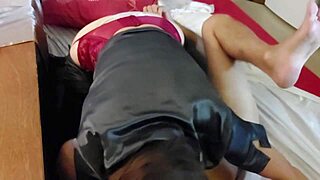 1108 - Xred 01 - French Amateur Doggystyle Fuck Satin Lingerie Clothed Sex Blowjob Rimjob