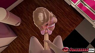 Huge-Tit Anime Princess Sonia Licks Cock Sloppily in POV Blowjob and Handjob for Facial
