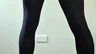 Big Tranny Cock Cums In Pantyhose