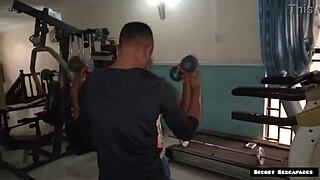 Gym instructor seduced by mature client in workout session