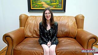 Horny brunette cutie Hazel Oconnor fingers her pussy intensely while giving a blowjob. she moans loudly in pleasure