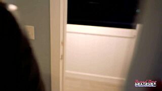 Horny brunette cutie Hazel Oconnor fingers her pussy intensely while giving a blowjob. she moans loudly in pleasure