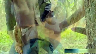 The shemale with a big dick fucks the guy in part one