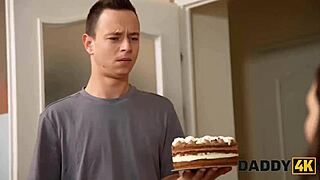 Daddy4k soldier cheats with son's girlfriend, fucking tight pussy in military r&r