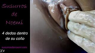 i passionately finger her tight pussy with four fingers deep inside