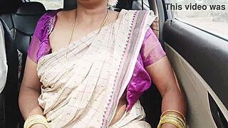 saree big boobs indian aunty with son in law long drive for telugu dirty talks