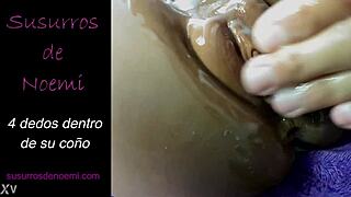 i passionately finger her tight pussy with four fingers deep inside