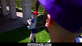 petite haley spades teases baseball coach billy boston with her tiny body