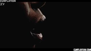 Extreme Interracial Cumflation - Sexy Black Girl Zaawaadi Filled With Loads Of Cum Inside Her Pussy