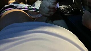 passionate russian couple gives blowjob in mercedes benz car in public woods