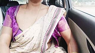 saree big boobs indian aunty with son in law long drive for telugu dirty talks