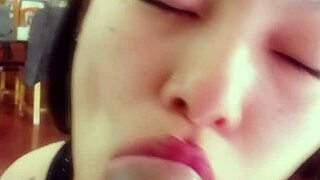 delicious homemade blowjob she has a great deep throat