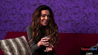 bigtit british voyeur fingers shaved pussy in truth or dare game, moaning for wanking guy