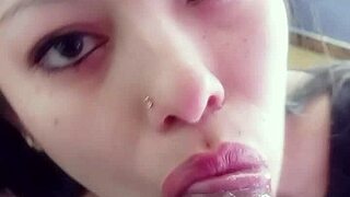 delicious homemade blowjob she has a great deep throat