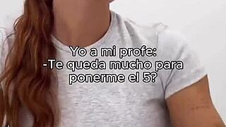 Teen gives handjob to Spanish teacher