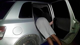 hot housewife rides black cock outdoors on the street