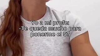 Teen gives handjob to Spanish teacher