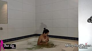 The boy from the gym eats the redhead in the motel bathtub, his hair down for this steamy session