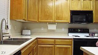 Naked couple in the kitchen