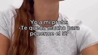 Teen gives handjob to Spanish teacher