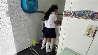 Can This Perverted Stepfather Resist His Petite Hijastra Washing His Underwear?