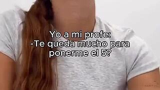 Teen gives handjob to Spanish teacher