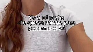 Teen gives handjob to Spanish teacher