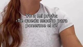 Teen gives handjob to Spanish teacher