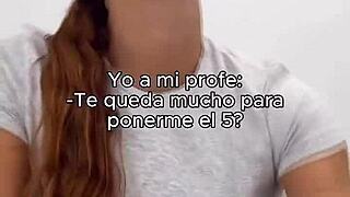 Teen gives handjob to Spanish teacher