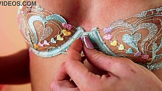 Hannah James Tries On Heart Print Lingerie