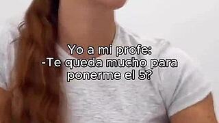 Teen gives handjob to Spanish teacher