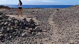 in the camping grounds, an 18+ teen risks it all by giving her boyfriend a blowjob while pissing publicly