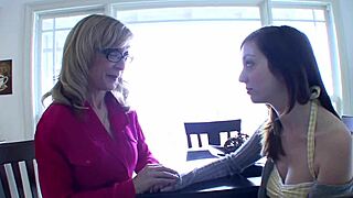 Mature Cougar Licks Sexy Cute Girl's Wet Pussy.