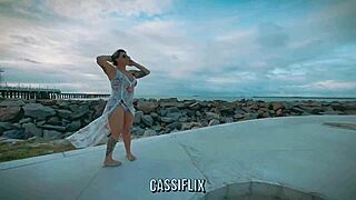 friend and i fuck at beach flat, he spanks my ass purple and fills my pussy with cum!