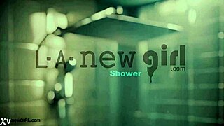 striking brunette beauty took a shower