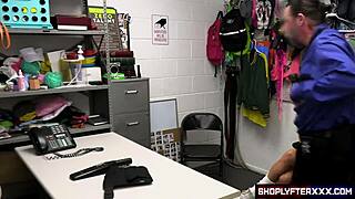 Hot Bar Waitress Becomes Sexy Thief, Naked Sucking and Pussy Pounding for Cum Swallow