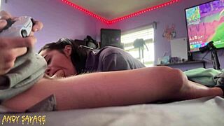 Tiny latina girlfriend shares an intimate homemade moment with her boyfriend.