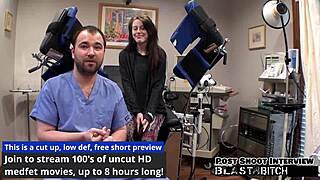 Lainey's pussy gets blasted with cum backstage, featuring ball licking, humiliation, and latex gloves in a shaved scene.