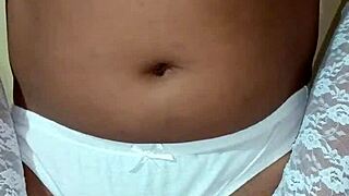 ladyboy shemale wearing sexy white panty and bra 😘