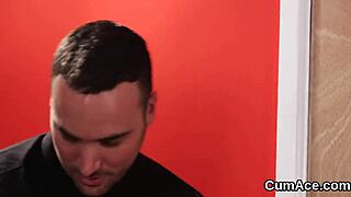 Feisty peach receives sperm load on her face while sucking all the jism in pov blowjob with cum swapping.