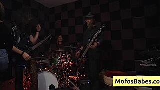 Distracted Sound Engineer Seduced for Blowjob by Natural Busty Brunette Teen Nia Bleu Brett Maker