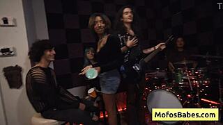 Distracted Sound Engineer Seduced for Blowjob by Natural Busty Brunette Teen Nia Bleu Brett Maker